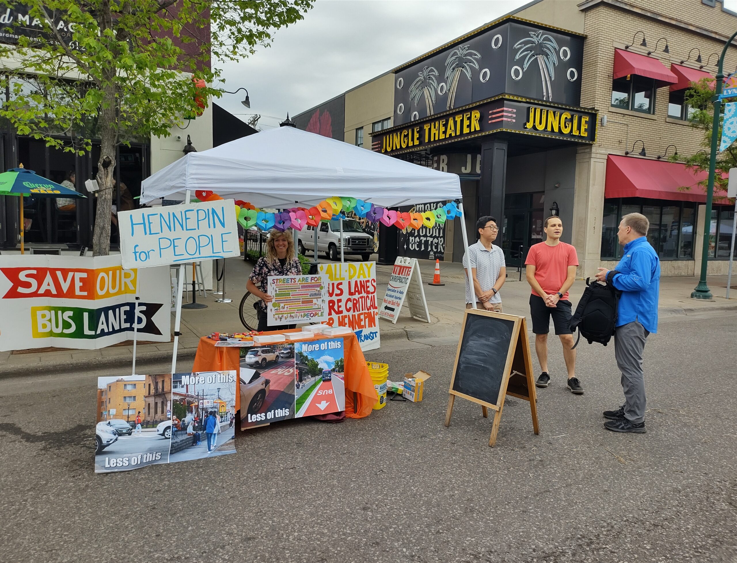 Hennepin for People volunteers talking to people