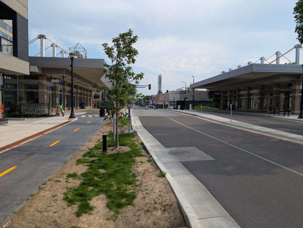 Looking south toward Uptown Transit Station